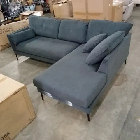 LARISSA L-SHAPE CORNER SOFA, RIGHT-HAND FACING, SLATE GREY CLASSIC PLUSH FABRIC