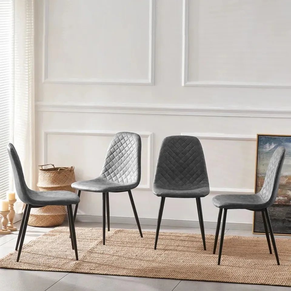 BOXED WALPOLE MODERN UPHOLSTERED FAUX LEATHER DINING CHAIR (SET OF 4) (1 BOX)