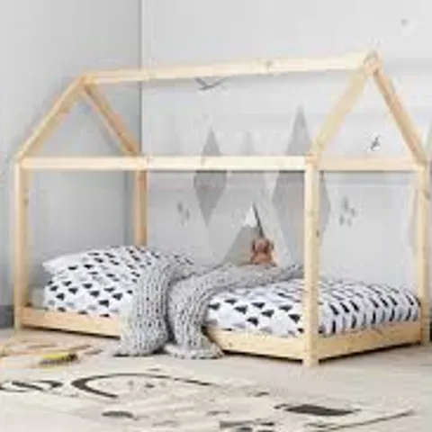 BOXED HOUSE SINGLE PINE BED FRAME