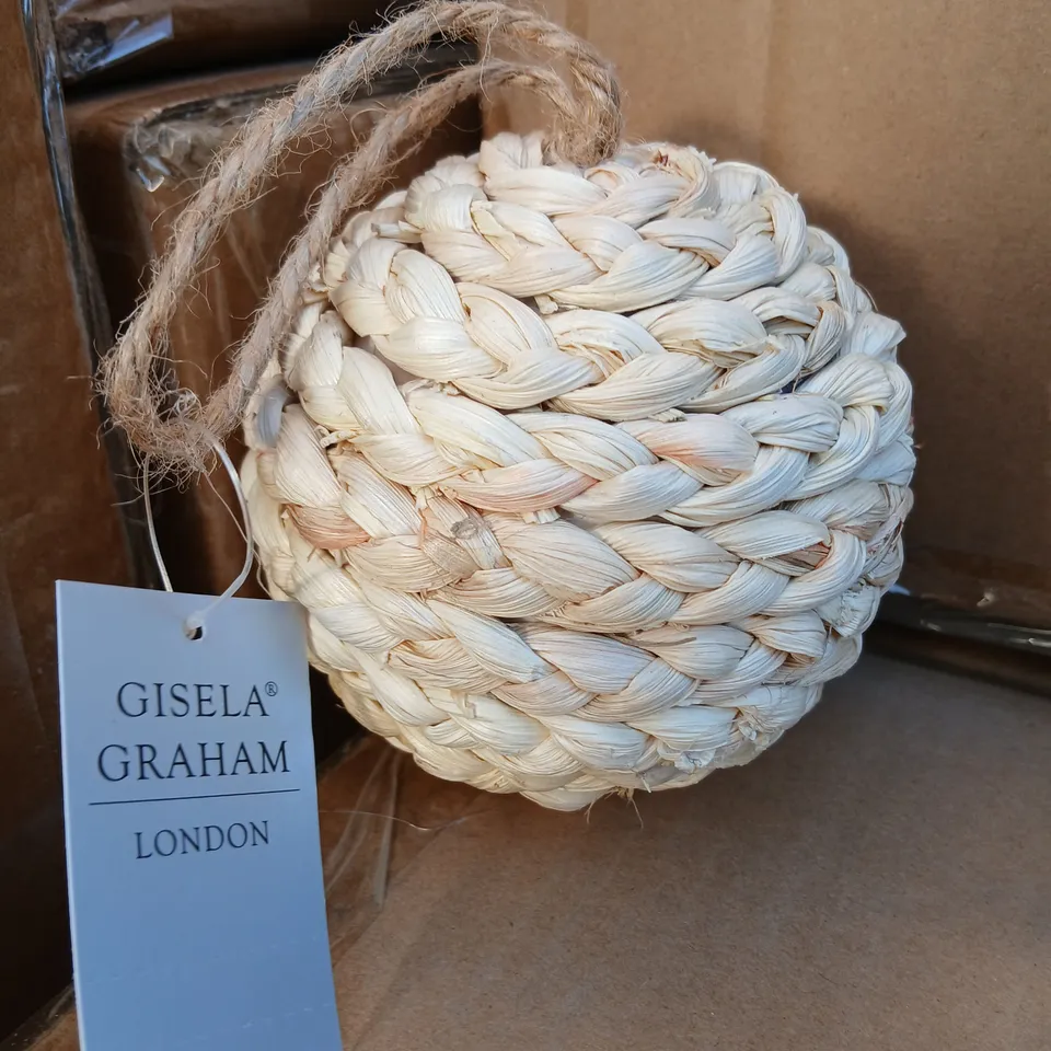 APPROXIMATELY 96GISELA GRAHAM WOVEN JUTE BALL ORNAMENT – LONDON