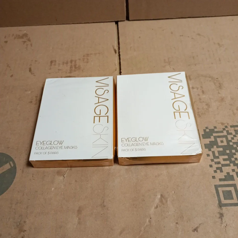 2 X VISAGESKIN EYE GLOW COLLAGEN EYE MASKS 5 PACK