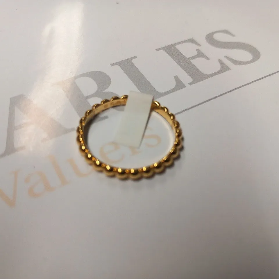 BERING GOLD PLATED BEAD RING SIZE 8