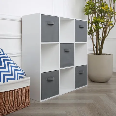 BOXED JANE 3X3 BOOKCASE WITH 5 BASKETS 