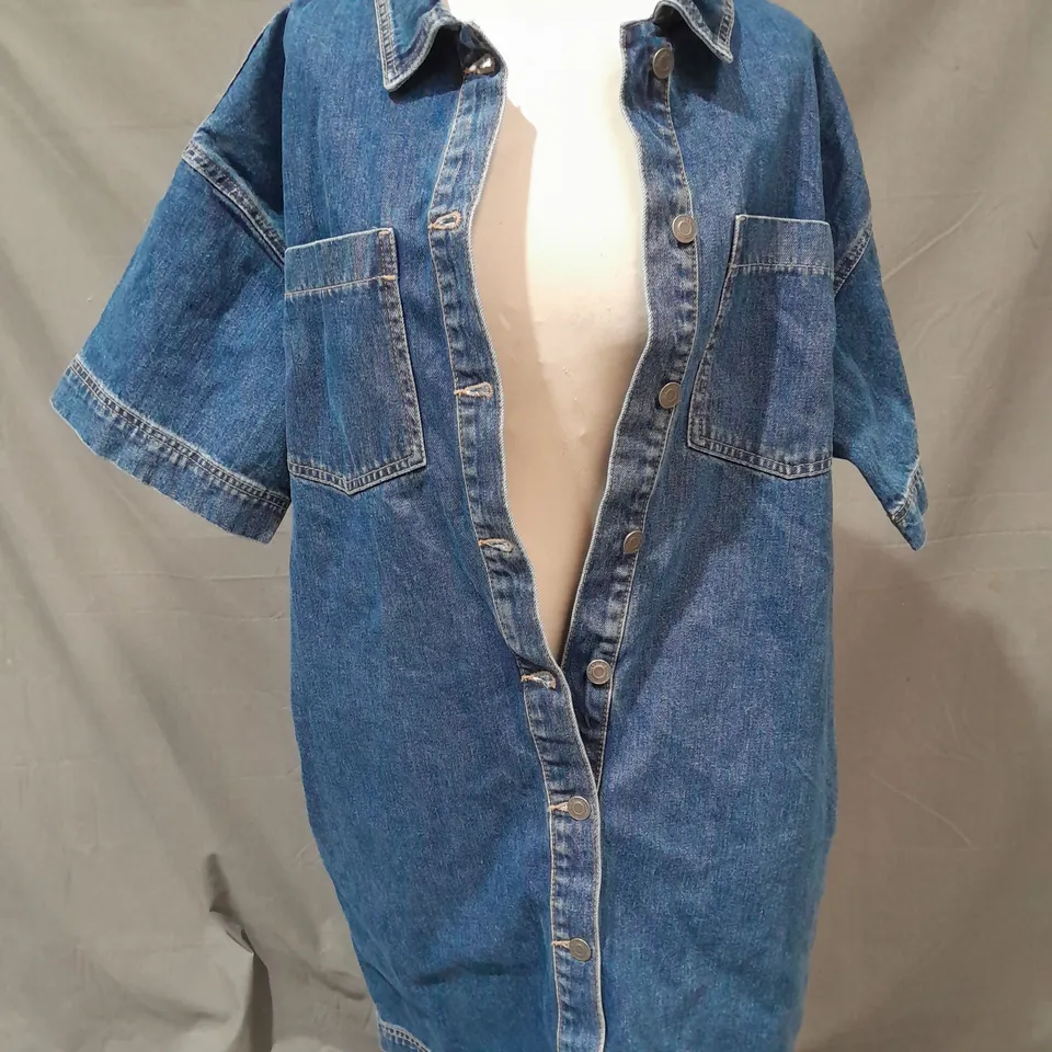 JOHN LEWIS ANYDAY DENIM SHIFT DRESS IN BLUE SIZE 14