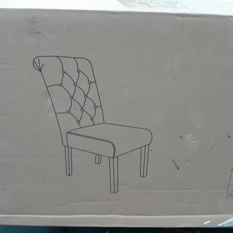 PAIR OF VELVET SCROLL BACK DINING CHAIRS IN BLACK - COLLECTION ONLY
