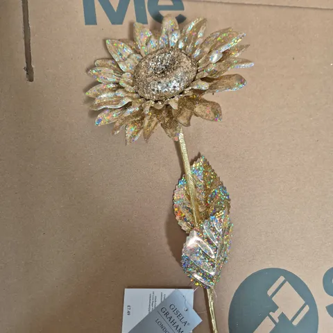 BOX OF APPROX 12 GISELA GRAHAM LONDON GOLD-TONE GLITTER FLOWER
