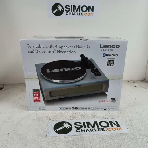 BOXED LENCO LS-440BUBG BLUETOOTH TURNTABLE WITH BUILT IN SPEAKERS 