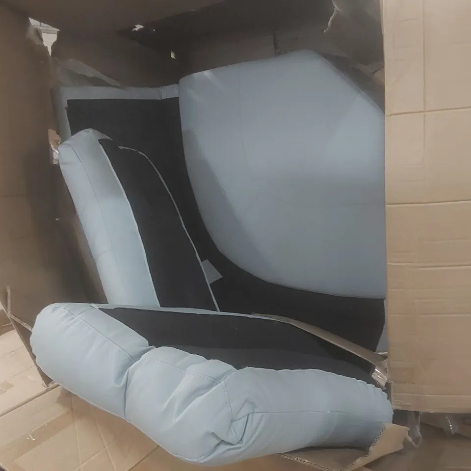 BOXED MADRID LIGHT GREY LEATHER CORNER SOFA PARTS - BOXES 2 AND 1 OUT OF 3 ONLY (2 BOXES)