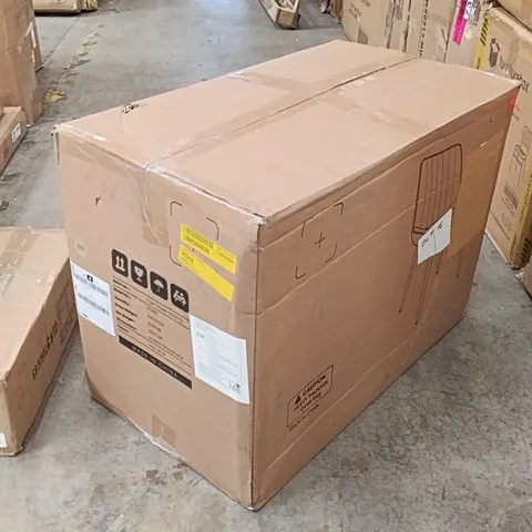 BOXED VELVET DINING CHAIRS (SET OF 2) - GREY/BLACK LEGS (1 BOX)