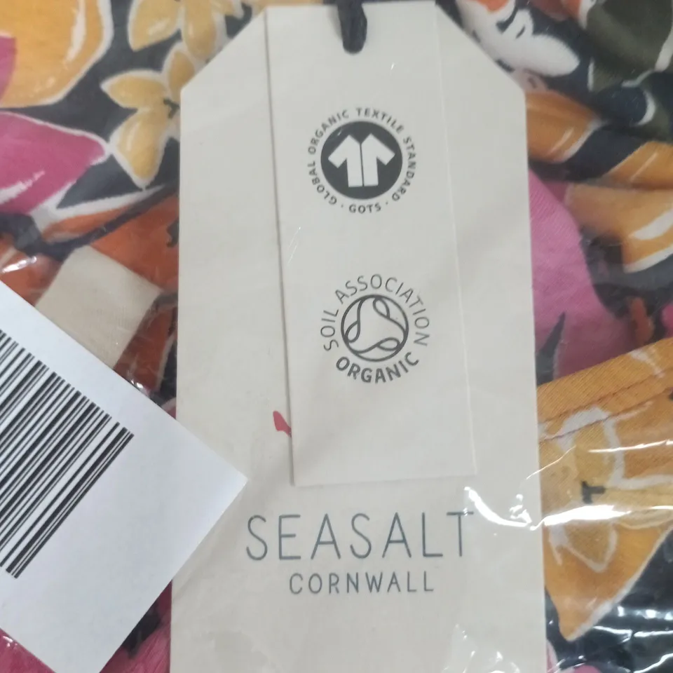 SEASALT SUN GLEAM DRESS – CITRUS FLORAL TULIP, ORGANIC COTTON, UK 10