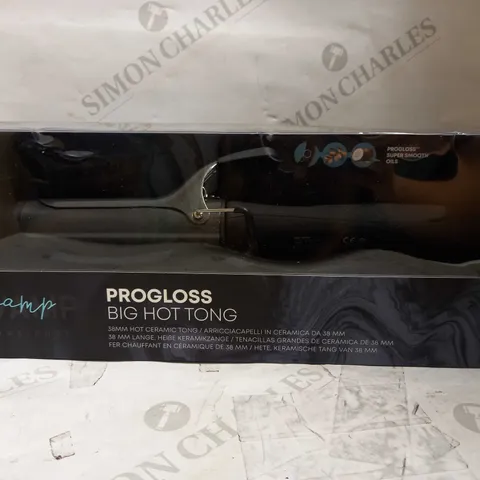 BOXED REVAMP PROFESSIONAL PROGLOSS BIG HOT TONG 38MM CERAMIC CURLING TONG