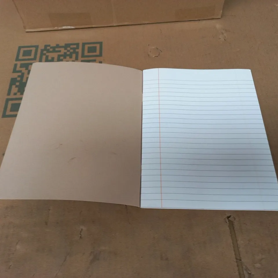 BOX OF 100 BRAND NEW BROWN 80 PAGE WRITING BOOK WITH MARGIN