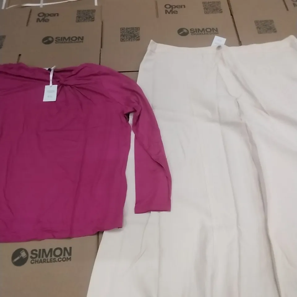 PALLET OF BRAND NEW WOMENS QUALITY DESIGNER CLOTHES APPROXIMATELY 120 TO INCLUDE; JUMPERS, SHIRTS, TOPS, SKIRTS
