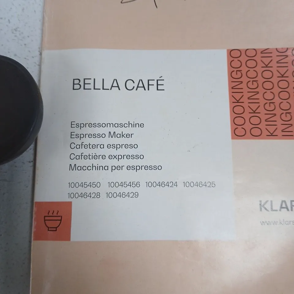 KLARSTEIN BELLA CAFÉ ESPRESSO MAKER – BLACK AND STAINLESS STEEL