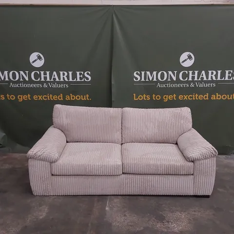 AMALFI STANDARD BACK 3 SEATER FABRIC SOFA - CREAM