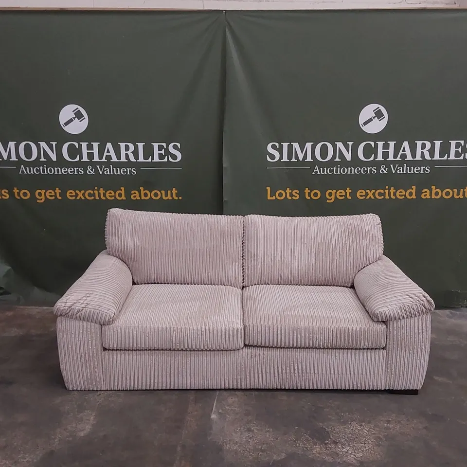 AMALFI STANDARD BACK 3 SEATER FABRIC SOFA - CREAM RRP £579