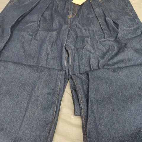 BODEN WIDE LEG MID RISE JEANS, BLUE - UK SIZE W34R 