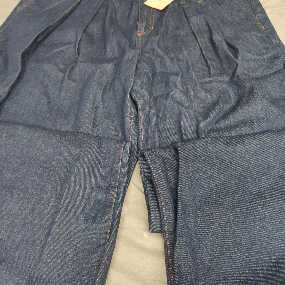 BODEN WIDE LEG MID RISE JEANS, BLUE - UK SIZE W34R 