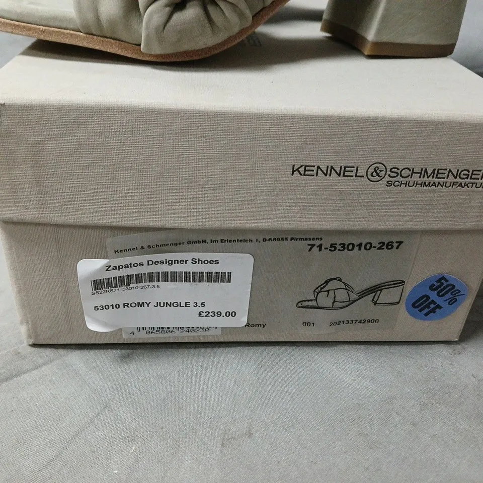 KENNEL & SCHMENGER ROMY JUNGLE SANDALS – UK 3.5, LIGHT GREY