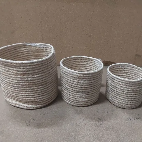 INDOOR PLANTER BASKET NATURAL SENGRASS THREE SET 25CM, 20CM & 17CM