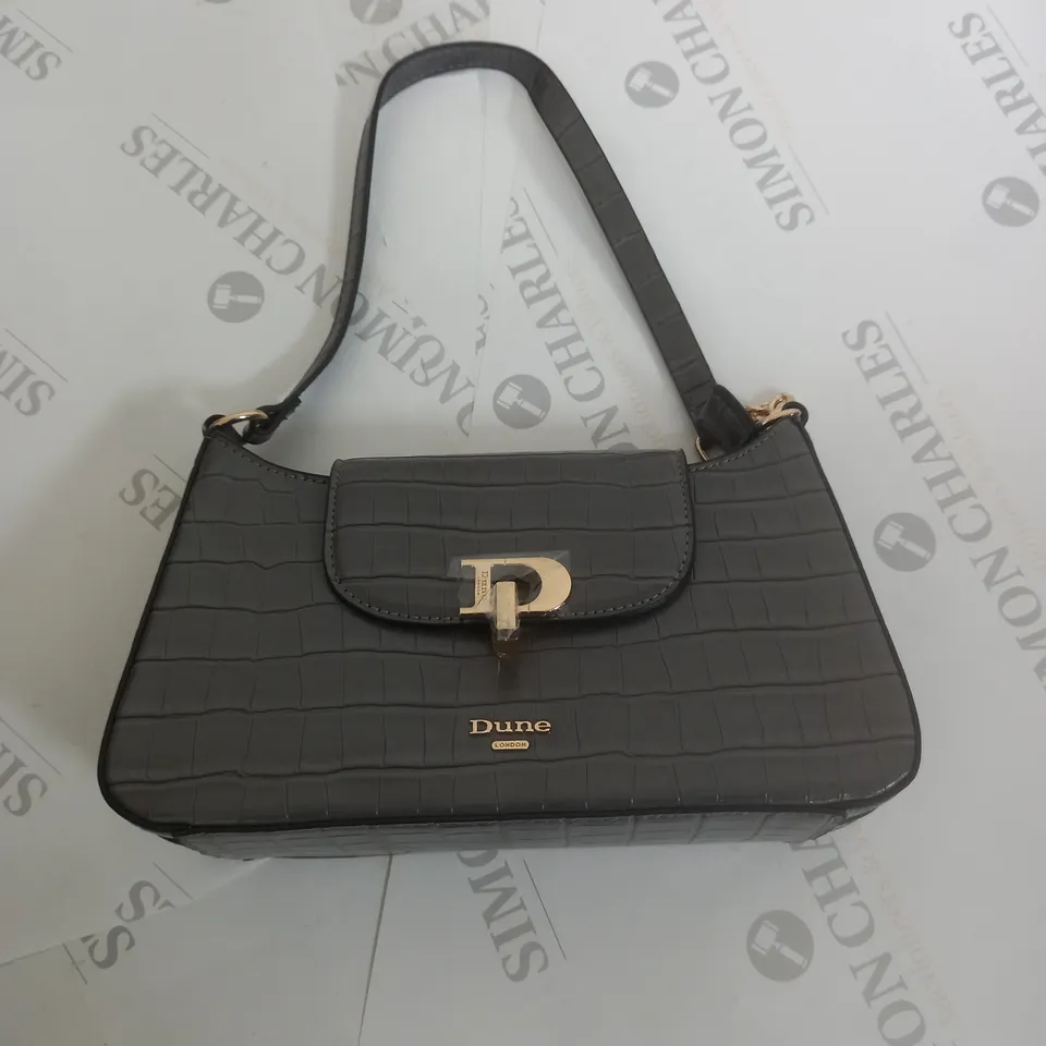 DUNE SHORT STRAP GREY CROCODILE BAG