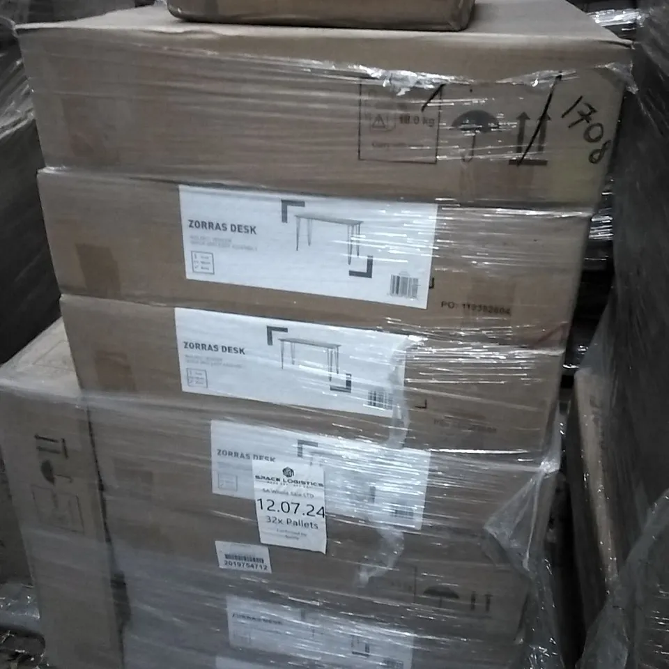 PALLET OF ZORRAS DESK WALNUT VENEER QUICK AND EASY ASSEMBLY + X1 VISAGLE BY SONGMICS FLOOR CABINET