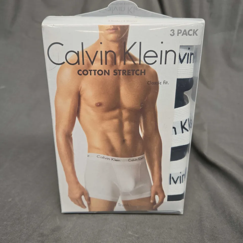 BOXED CALVIN KLEIN COTTON STRETCH SET OF 3 BLACK - LARGE