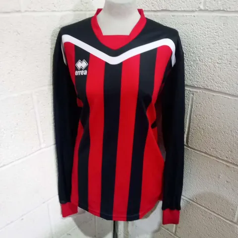 NINE BRAND NEW ERREA ALBEN MAGLIA NERO ROSSO BLACK AND RED STRIPED FOOTBALL SHIRTS SIZE XXL