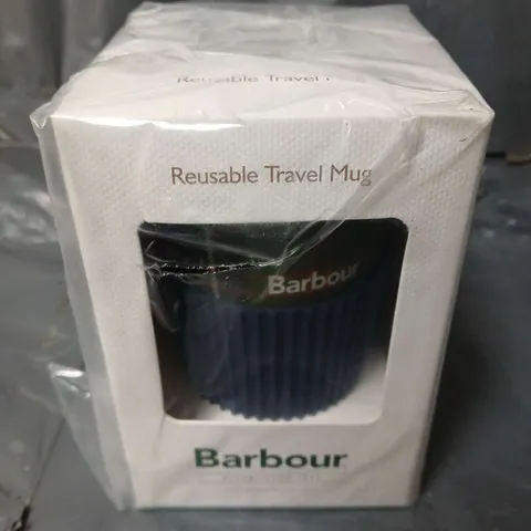 BARBOUR REUSABLE TARTAN PRINT TRAVEL MUG - GREEN