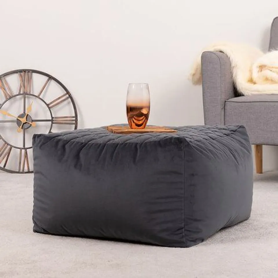 GLENYS POUFFE- CHARCOAL GREY