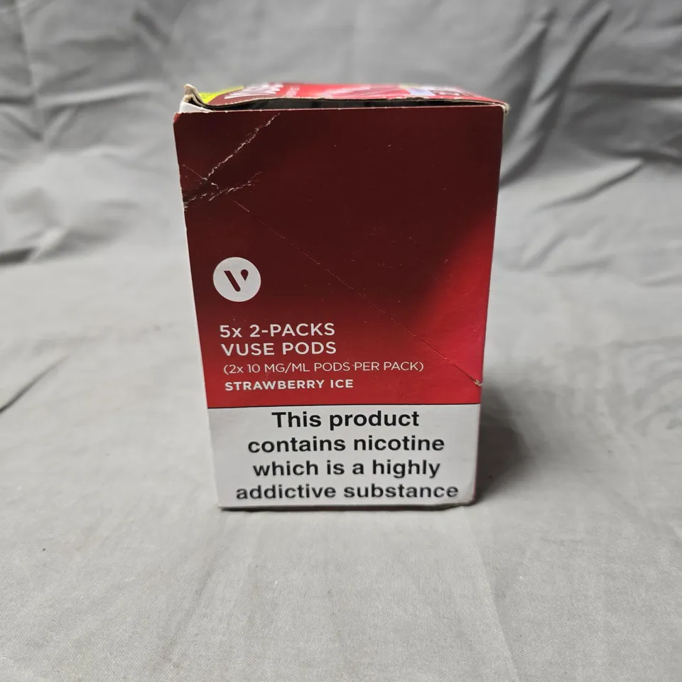 VUSE STRAWBERRY ICE NICOTINE PODS – 5X 2-PACKS (2×10 MG/ML PER PACK)