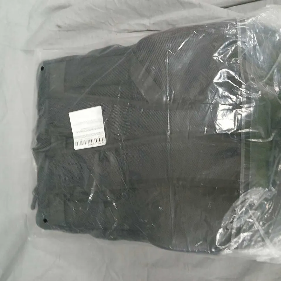 BLACK BACKPACK/BAG IN SEALED PLASTIC WRAP 