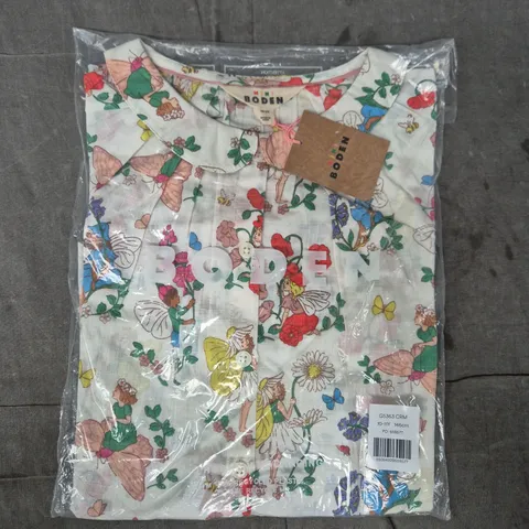 MINI BODEN GIRLS FLORAL PRINT SHIRT, WHITE WITH MULTICOLOUR FLOWERS, UK 10-11 YEARS