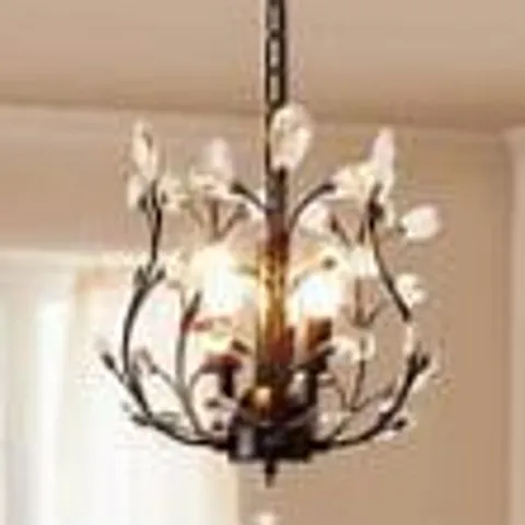 BOXED NEVIS 3-LIGHT UNIQUE/STATEMENT CHANDELIER 