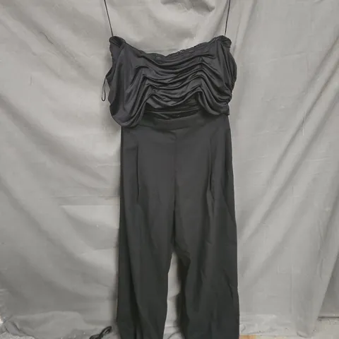 MNG OFF SHOULDER JUMPSUIT IN BLACK SIZE M
