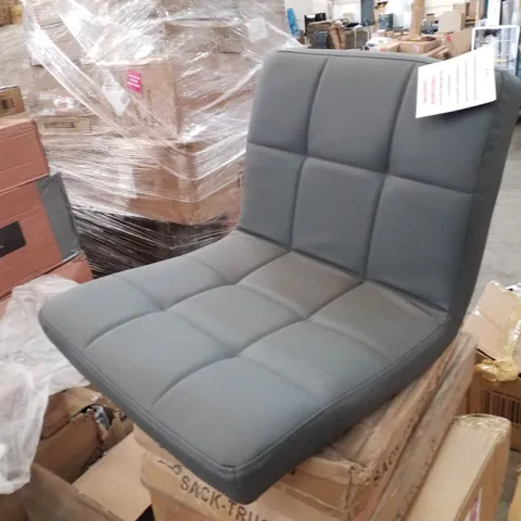 BOXED NEO FAUX LEATHER CUBAN SWIVEL BAR STOOL WITH A MATT BLACK LEGS - DARK GREY (1 BOX)