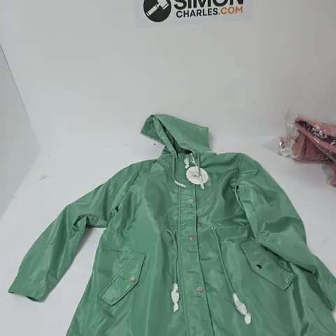 MUDFLOWER WOMEN'S GREEN PARKA RAIN JACKET – UK SIZE 14-16