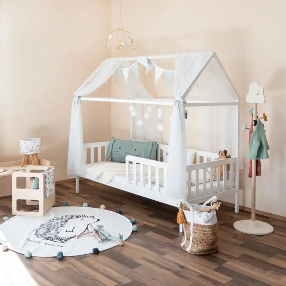 BOXED GORLEST SOLID WOOD HOUSE BED 