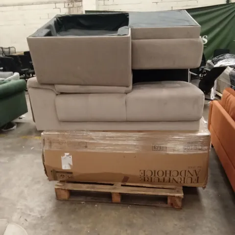 PALLET OF ASSORTED INCOMPLETE DESIGNER SOFA PARTS AND PIECES
