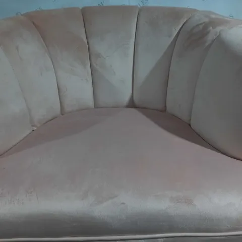 BOXED PINK VELVET-EFFECT ARMCHAIR 