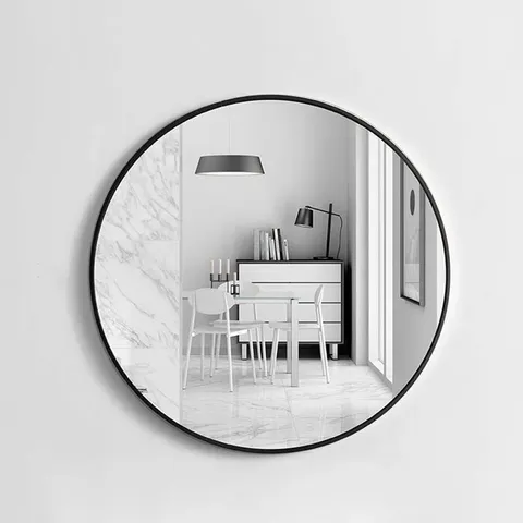 BAUM NORDIC ROUND BATHROOM FRAMED MIRROR WALL HANGING (1 BOX)