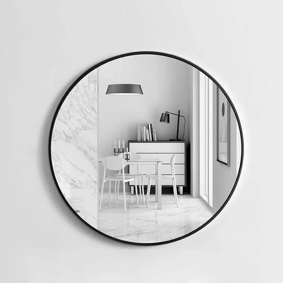 BAUM NORDIC ROUND BATHROOM FRAMED MIRROR WALL HANGING (1 BOX)
