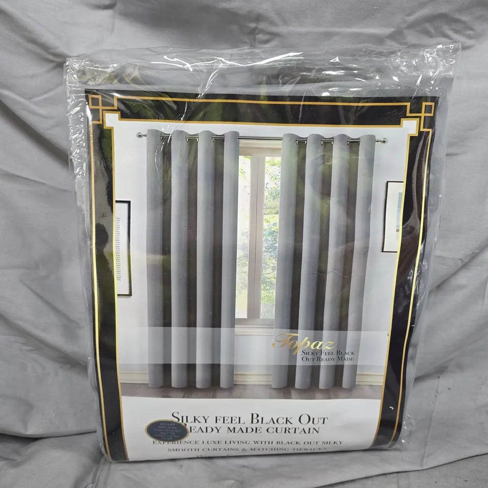 TOPAZ LUXE HOME COLLECTION SILKY FEEL BLACK OUT CURTAINS - 66 X 54"