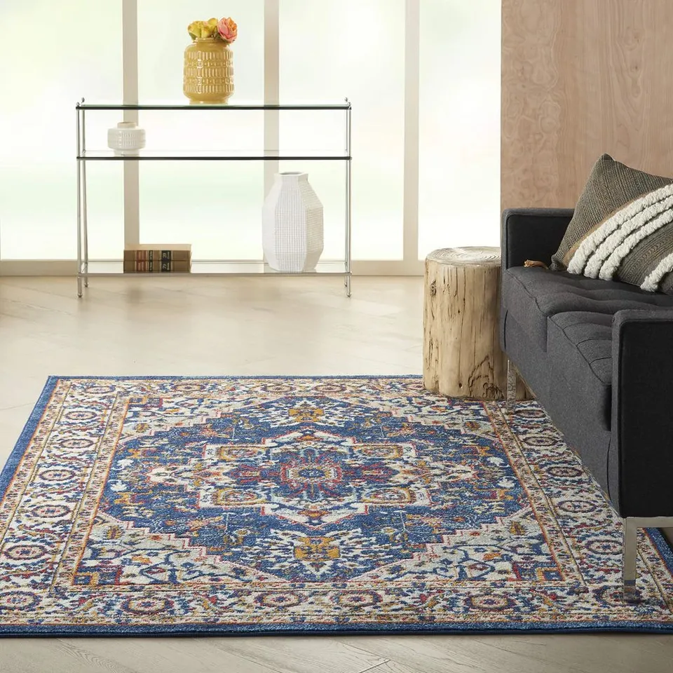 NOURISON PASSION TRADITIONAL BLUE/MULTICOLOR 5'3" X 7'3" AREA -RUG