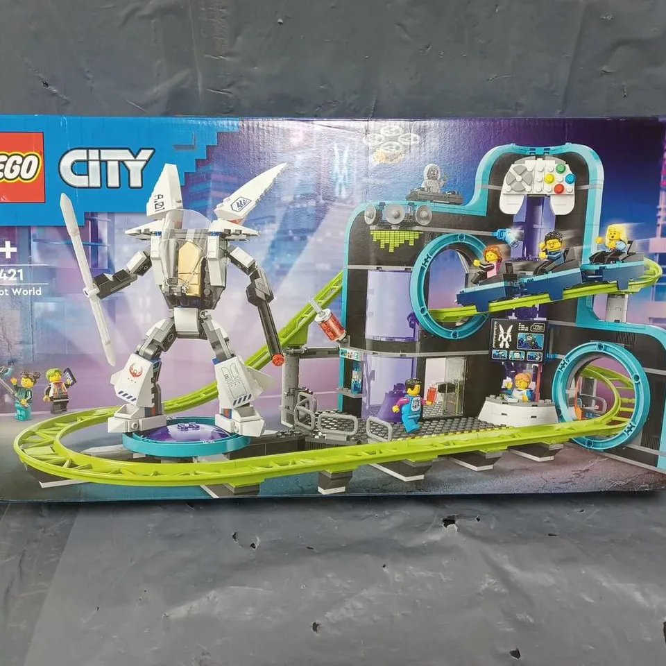 BOXED LEGO CITY ROBOT WORLD ROLLER-COASTER PARK TOY 60421 RRP £89.99