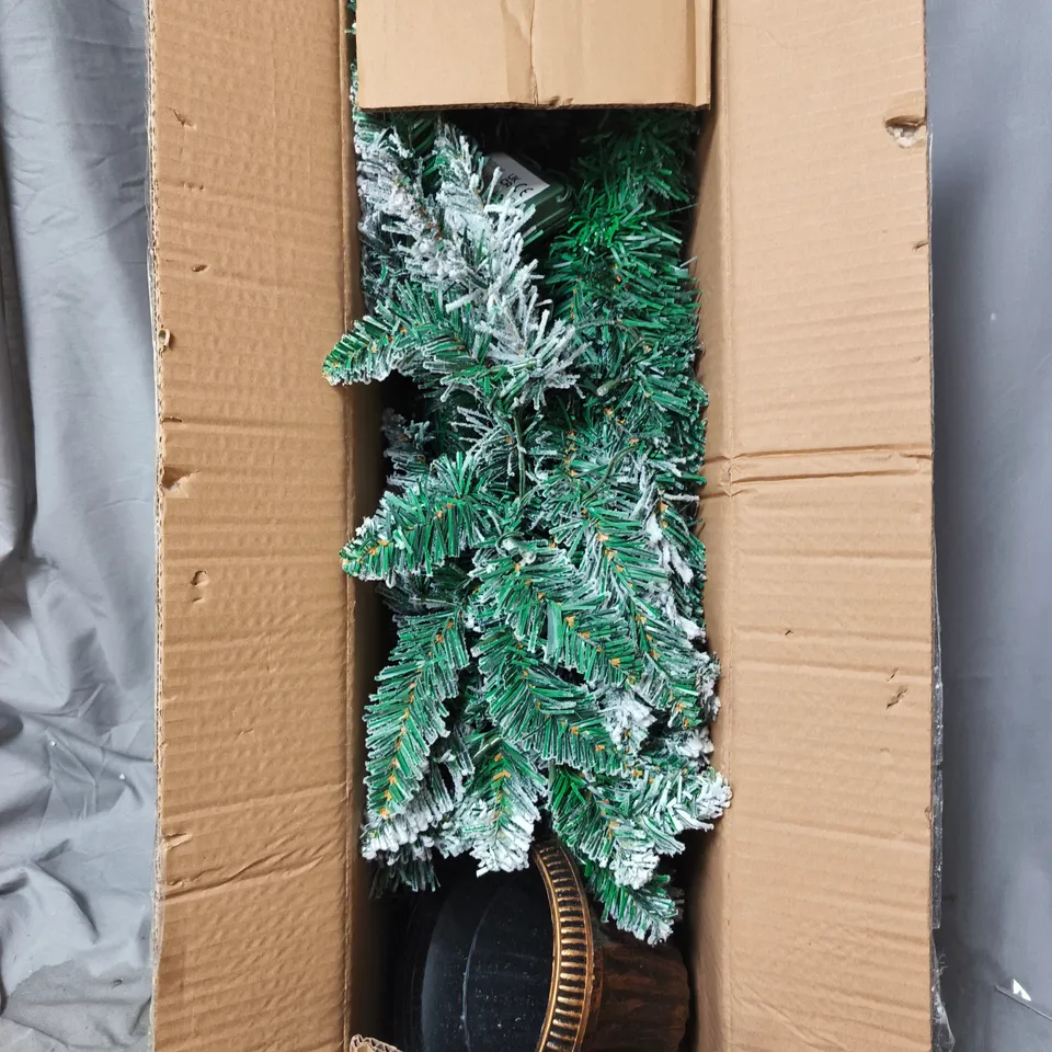 Artificial Christmas Tree decoration in Box with pot – Frosted Green with Stand