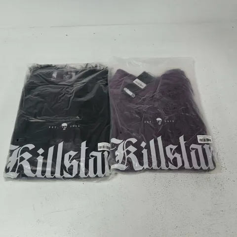 LOT OF APPROXIMATELY 15 BRAND NEW KILLSTAR CLOTHING ITEMS INCLUDES HAZEVIL CARDIGAN AND SHADOW WINE SWEATERS - VARIOUS SIZES