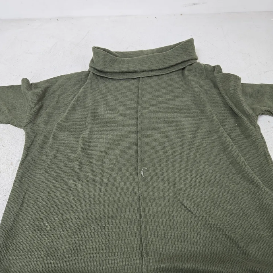 PURE & NATURAL LADIES COWL NECK JUMPER – KHAKI, SIZE L