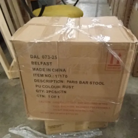 BOXED SET OF 2 PARIS BARSTOOLS - RUST (1 BOX)
