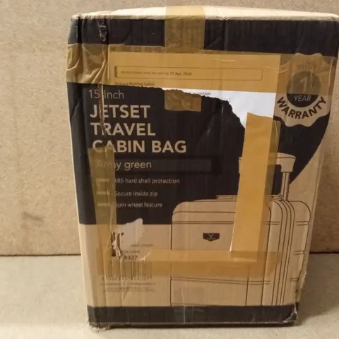 BOXED LUGG - 15 INCH JETSET TRAVEL CABIN BAG ARMY GREEN